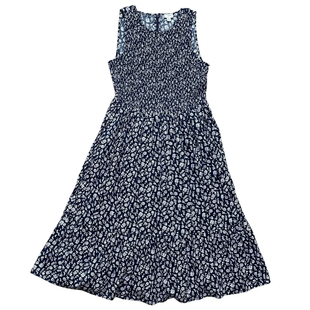 *NWOT* J. Crew Printed Smocked Tiered Midi/Maxi Dress - Picture 5 of 16